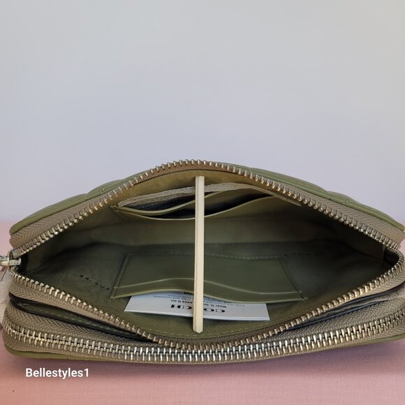 COACH Kira With Quilted Nappa Smooth Leather Crossbody Bag- Moss color ⭐ - Picture 14 of 16